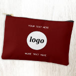 Logo Text Business Promotional Branding Burgundy Accessory Pouch<br><div class="desc">Add your own logo to this design. Minimalist and professional. Change or remove the top and lower text, add your name, company slogan, phone number or website. Great for a promotional product for your employees, staff, clients and customers. Ideal for trade shows, travel, corporate or sporting events and giveaways. For...</div>