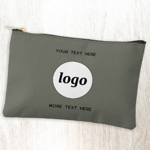 Logo Text Business Promotional Branding Green Accessory Pouch