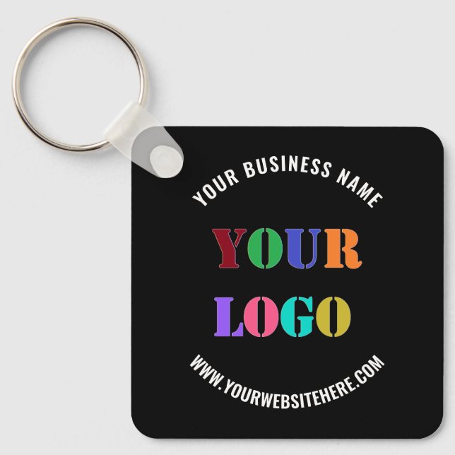 Logo Text Business Promotional Keychain Template (Front)