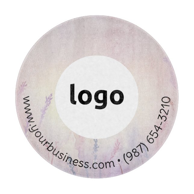 LOGO & TEXT | Custom Business Glass Cutting Board (Front)