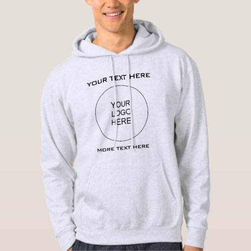 Logo Text Double Sided Design Print Mens Ash Grey Hoodie