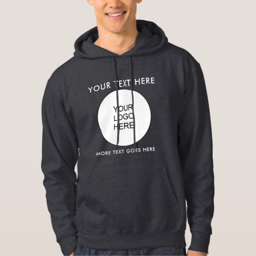 Logo Text Mens Dark Grey Template Double Sided Hoodie