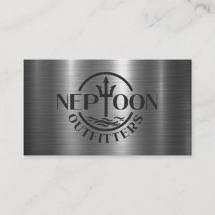Logo Text Metal Shine Background Business Card