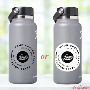Logo & Text on Clear Vinyl Business Water Bottle S Sticker
