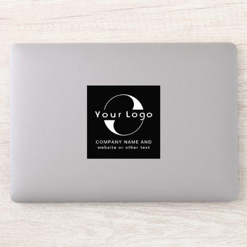 Logo  Text on Vinyl square Business Laptop Black  Sticker