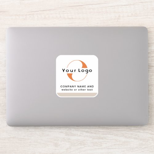 Logo  Text on Vinyl square Business Laptop White Sticker