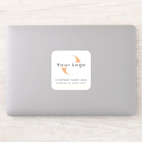 Logo  Text on Vinyl square Business Laptop White Sticker