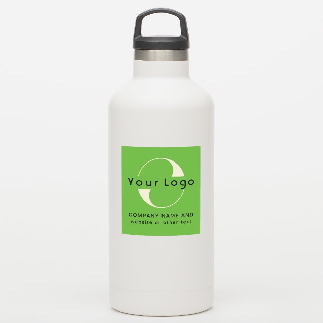 Logo & Text on Vinyl square Water Bottle Business Sticker (Waterbottle)