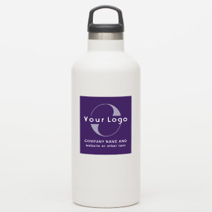 Logo & Text on Vinyl square Water Bottle Business Sticker