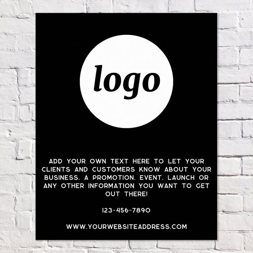 Logo Text Promotional Business Black Poster