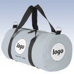 Logo Text Promotional Business Blue Duffle Bag<br><div class="desc">Add your own logo and custom text to this design.  Your company name,  slogan,  website or phone number.  Minimalist and professional.  Great for a promotional product for your employees,  staff,  clients and customers. Ideal for trade shows,  travel,  corporate or sporting events and giveaways. For other versions,  see the collection.</div>