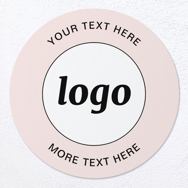 Logo Text Promotional Business Blush Pink Sign (Simple logo with custom text business promotional branding indoor or outdoor sign)