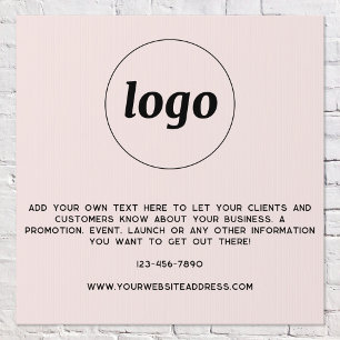 Logo Text Promotional Business Blush Pink Sign