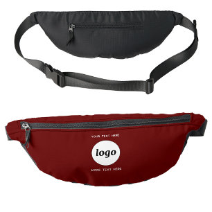 Logo Text Promotional Business Branding Burgundy Fanny Pack
