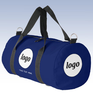 Logo Text Promotional Business Navy Blue Duffle Bag