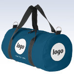 Logo Text Promotional Business Teal Green Duffle Bag<br><div class="desc">Add your own logo and custom text to this design.  Your company name,  slogan,  website or phone number.  Minimalist and professional.  Great for a promotional product for your employees,  staff,  clients and customers. Ideal for trade shows,  travel,  corporate or sporting events and giveaways. For other versions,  see the collection.</div>