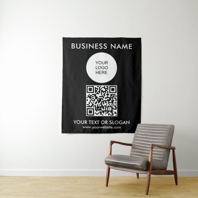 Logo Text QR Code Backdrop For Party Event Seminar (In Situ)