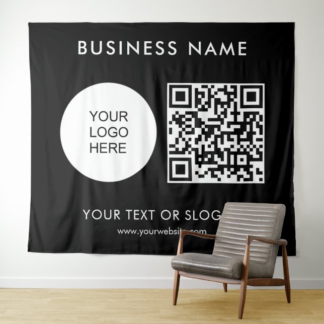 Logo Text QR Code Backdrop Party Event Seminar (In Situ (Horizontal))