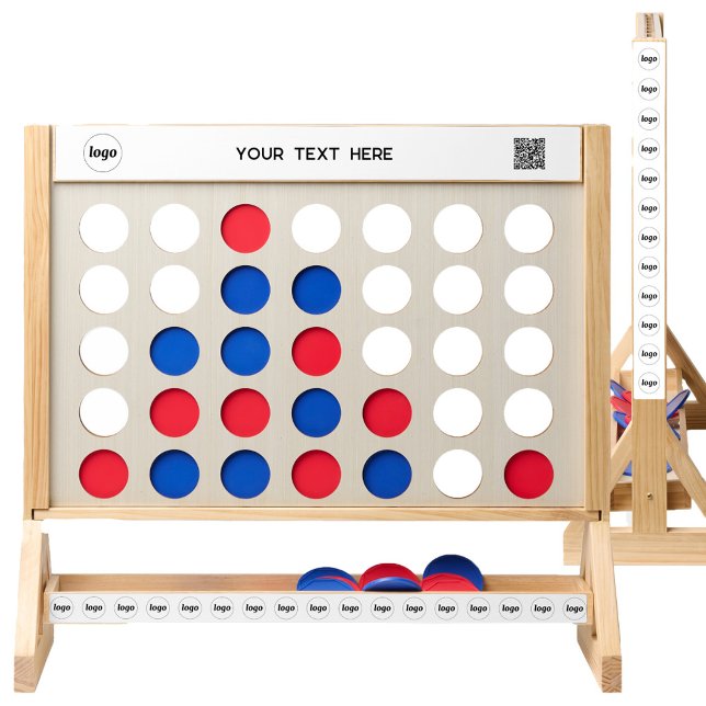 Logo Text QR Code Business Promotional Fast Four (Your logo, QR code and text business promotional giant Tic Tac Toe)