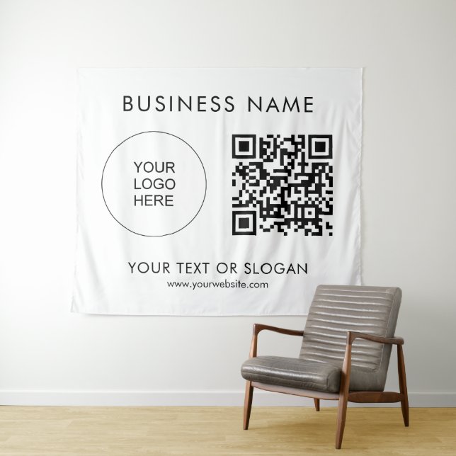 Logo Text QR Code Event Seminar Party Backdrop (In Situ (Horizontal))