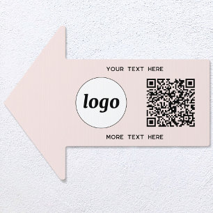 Logo Text QR Code Promotional Business Direction Sign