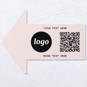 Logo Text QR Code Promotional Business Direction Sign