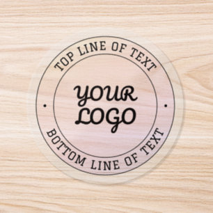 Logo & Text Transparent Peach Pink & Purple Classic Round Sticker