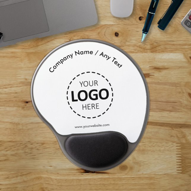 Logo & Text Upload Modern Simple White Gel Mouse Pad (Creator Uploaded)