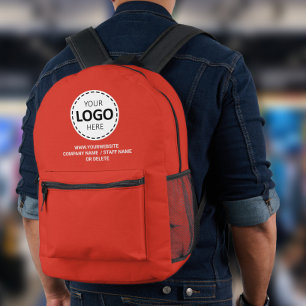 Logo / Text Upload Promotional Red Printed Backpack