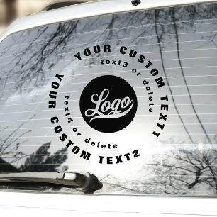 Logo Text, Vinyl circle Car Window Business Bumper Sticker