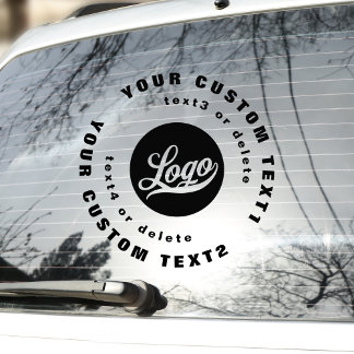 Logo Text, Vinyl circle Car Window Business Bumper Sticker