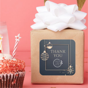 Logo Thank You Christmas Holidays Corporate Modern Square Sticker