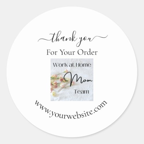 Logo Thank you For Order Small Business  Classic Round Sticker
