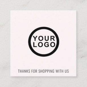 Logo Thank You Modern Square Business Card