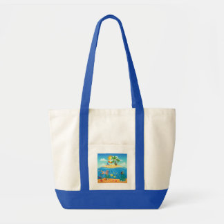 Logo Tote with Color Handle Bag