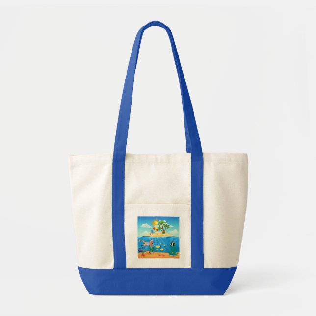 Logo Tote with Color Handle Bag (Front)
