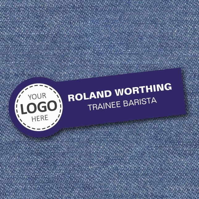 Logo Upload - Blue Simple Modern Staff Name Tag (Creator Uploaded)