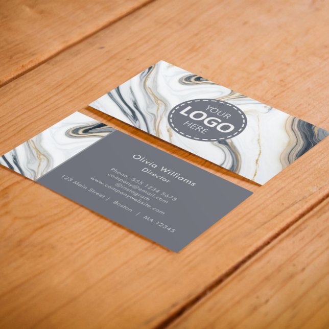 Logo Upload / Marble Backgound Business Card (Creator Uploaded)