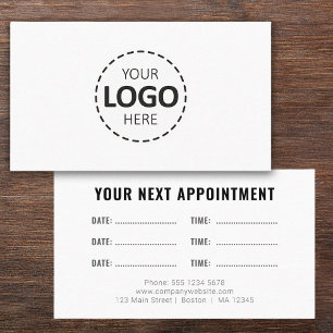 Logo Upload Modern Simple Appointment Business Card