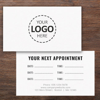 Logo Upload Modern Simple Appointment Business Card