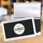 Logo Upload Modern Simple Black Business Card Case<br><div class="desc">Create your own custom business card holder with our easy to use clean and modern logo upload template. Simply click 'personalize this design' to upload your company logo or crest, and you have your own company branded business card holder. Available in a range of background colors. For ultimate flexibility, you...</div>