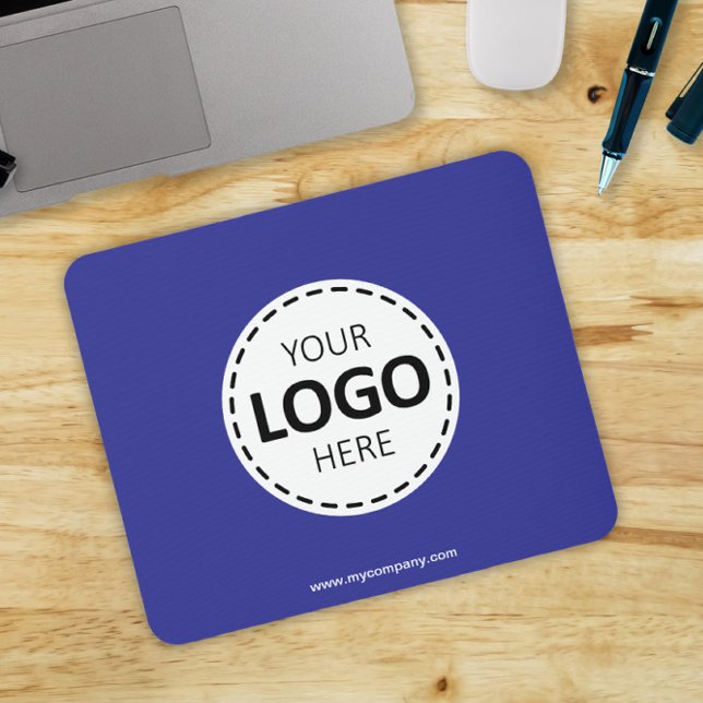Logo Upload Modern Simple Blue Mouse Pad (Creator Uploaded)