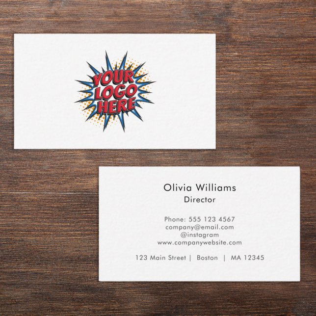 Logo Upload Modern Simple  Business Card (Creator Uploaded)