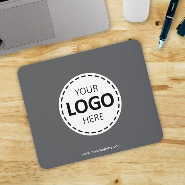 Logo Upload Modern Simple Gray Mouse Pad (Creator Uploaded)