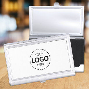 Logo Upload Modern Simple White Business Card Case