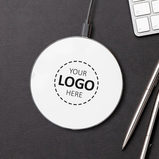 Logo Upload Modern Simple White Wireless Charger
