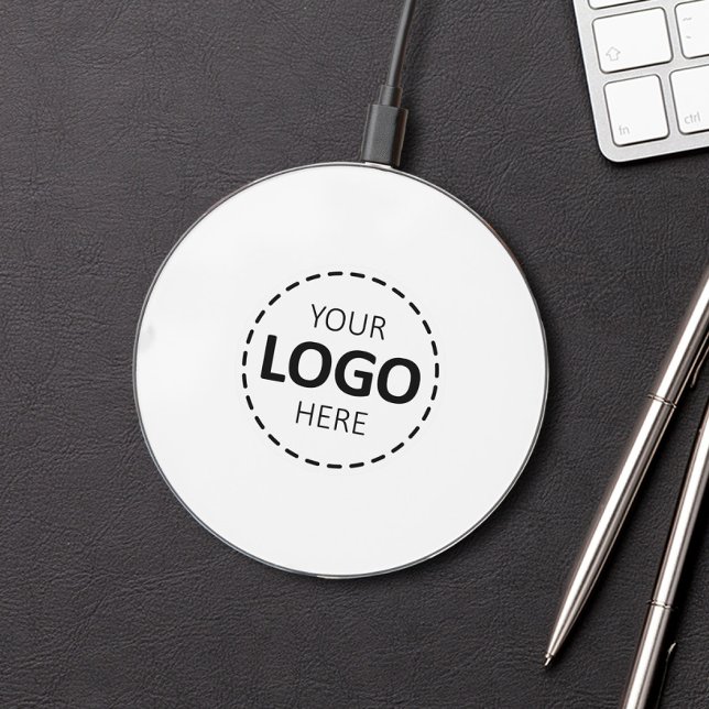 Logo Upload Modern Simple White Wireless Charger (Creator Uploaded)