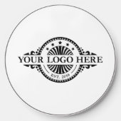 Logo Upload Modern Simple White Wireless Charger (Front)