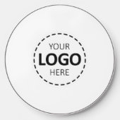 Logo Upload Modern Simple White Wireless Charger (Front)