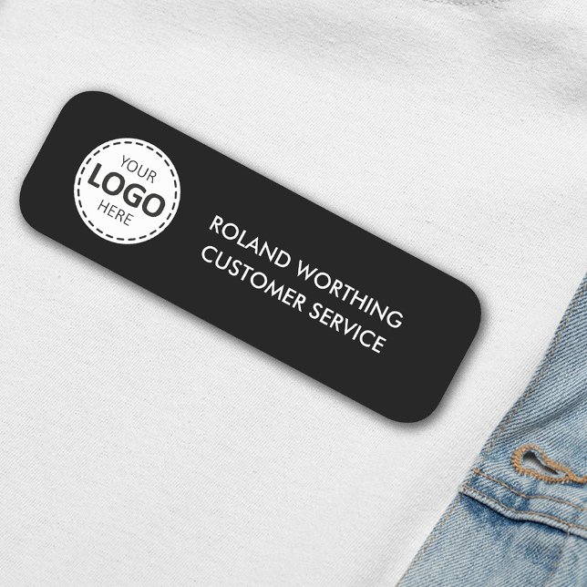 Logo Upload Simple Modern Staff  Name Tag (Creator Uploaded)